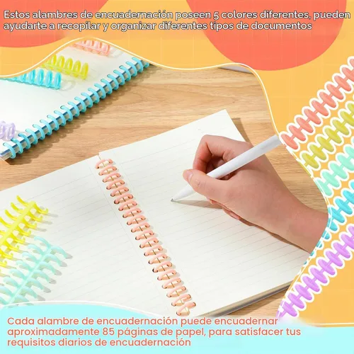 Vista 7 de Skyygemm 50 Pcs Peines y Espinas de Encuadernación de 1/2" de Diámetro, 30 Anillos, Peines y Espinas de Encuadernación de Plástico, Peines