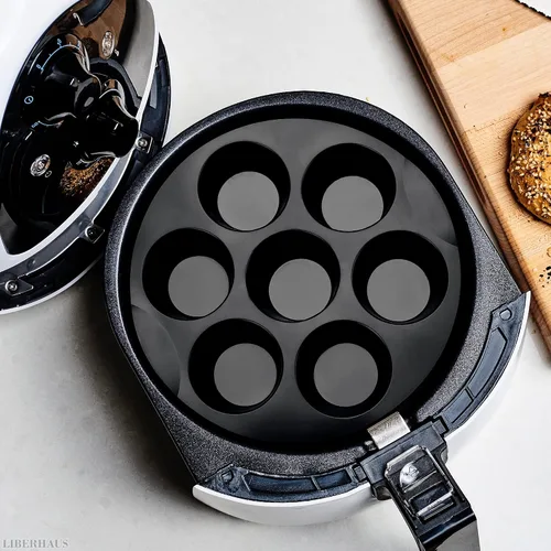 Vista 8 de Molde de silicona para muffins para freidora de aire (7 tazas) – Molde de silicona redondo de 6.9 pulgadas compatible con freidoras de 3.5 a 5.8 l