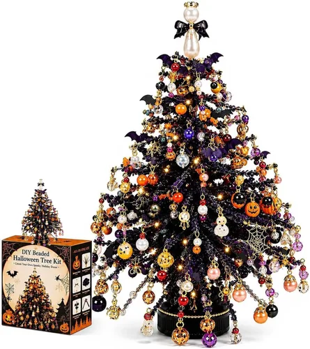 Vista 14 de ZSJO Kit de árbol de Navidad con cuentas para adultos, juego de manualidades de cristal, decoración de mesa (#D)