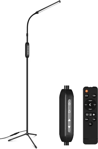 Vista 9 de EBEST Lámpara de pie LED para extensiones de pestañas, lámparas de pie para oficina, lámpara de pestañas de tatuaje, lámpara de lectura para Negro
