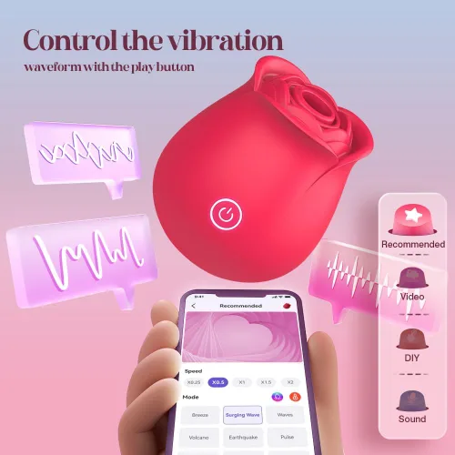Vista 6 de Vibrador de rosa juguete sexual para mujeres - Neworld vibrador de aleteo 2EN1, juguete de rosa, 9 modos de golpeteo y succión, juguetes adultos