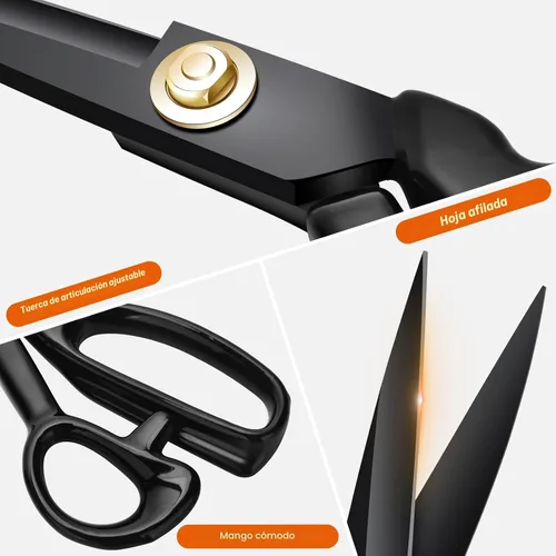 Vista 3 de Tijeras de tela profesionales, tijeras de costura resistentes de 8 pulgadas para corte de tela, tijeras de costura afiladas a medida para cortar