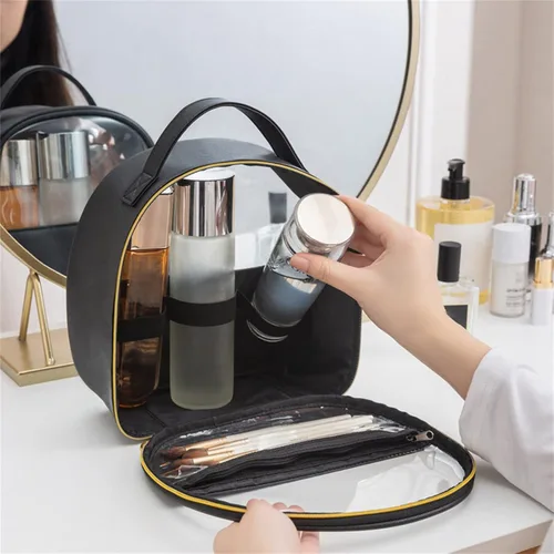 Vista 5 de Bolsas de maquillaje para mujer, organizador de viaje, bolsas de cosméticos portátiles, bolsa de aseo transparente, bolsa de aseo para el cabello