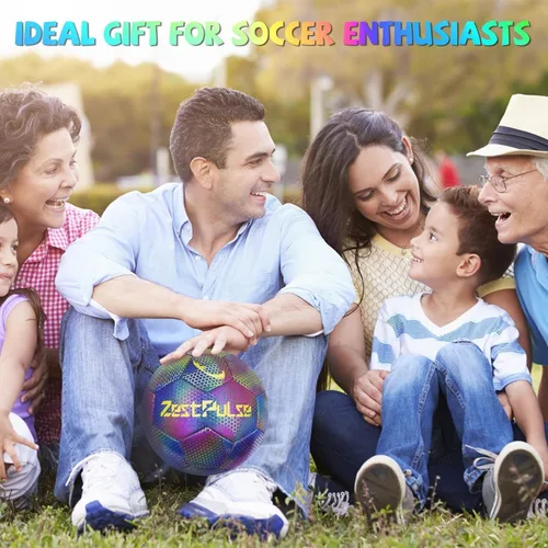 Vista 8 de Balón de fútbol holográfico reflectante tamaño 3, 4 y 5 para niños y adultos, alta visibilidad para juegos nocturnos y entrenamiento, regalo ideal