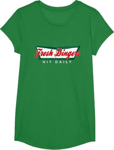 Vista 83 de Camiseta divertida de béisbol y softbol Don't Bunt Hit Fresh Dingers, Negro