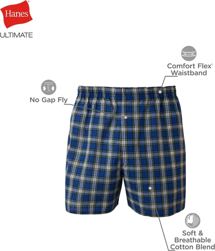 Vista 6 de Hanes Ultimate Men's Big Tartan Boxers, 5-Pack