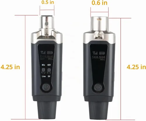 Vista 6 de Transmisor y Receptor de Micrófono Inalámbrico XLR, Sistema de Micrófono Inalámbrico UHF, Adaptador de Micrófono XLR de 16 Canales para Micrófono