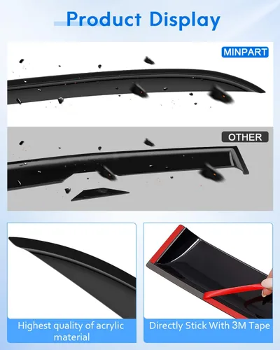 Vista 6 de Deflector de ventana lateral, viseras de humo oscuro, protectores de lluvia, juego de 4 piezas para Honda para CR-V 2002-2006
