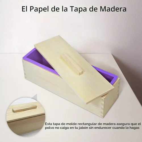 Vista 5 de Artcome Moldes rectangulares de silicona de 42 onzas con tapa, juego de moldes de jabón con 100 bolsas y 36 calcomanías, 2