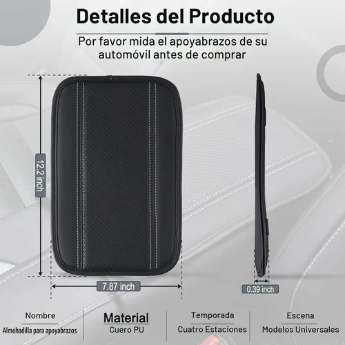 Vista 5 de Amiss Almohadilla para consola central de automóvil, funda universal impermeable para caja de asiento de reposabrazos de automóvil, protector