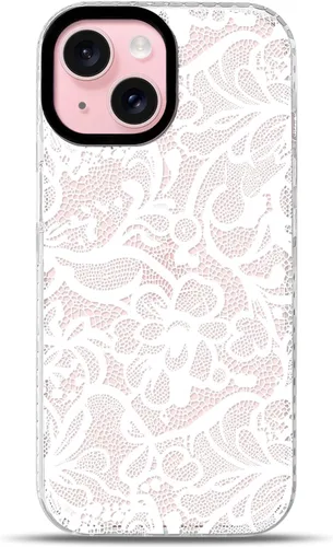 Vista 42 de NITITOP Funda para iPhone 13 Pro con flores de encaje transparente - Negro