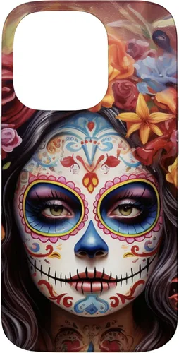Vista 17 de iPhone 16 La Catrina Mujeres Dia De Los Muertos Latina Sugar Skull Case