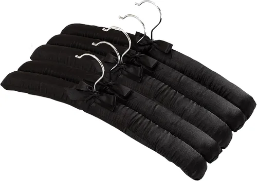 Vista 11 de Paquete de 10 perchas acolchadas de satén para ropa de mujer, perchas antideslizantes de tela de esponja para ropa, percheros para suéter, abrigo