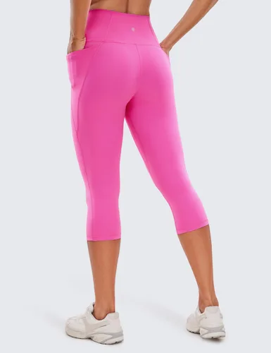 Vista 2 de CRZ YOGA Butterluxe - Leggings capri de entrenamiento con bolsillos de 19 pulgadas, cintura alta, pantalones cortos de yoga para mujer, suaves como