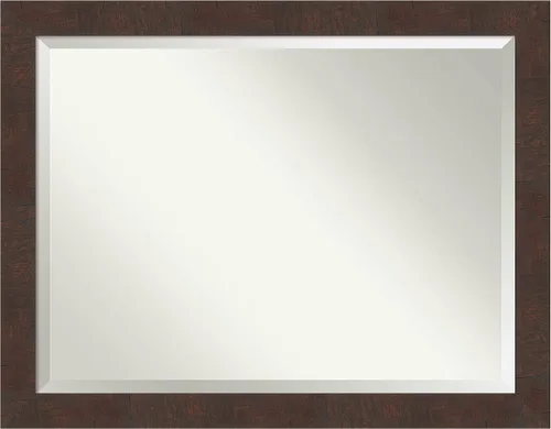 Vista 49 de Amanti Art Espejo de baño marrón para sobre lavabo, espejo rectangular de 24x20 Caleb Brown para tocador, marco rústico pequeño de estilo campestre