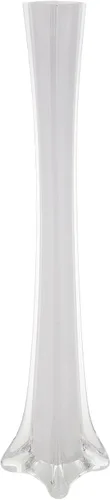 Vista 2 de Jarrón de la Torre Eiffel de 1.25 x 16 pulgadas, cristal blanco decorativo con base resistente, centros de mesa de boda, ramos de flores, decoración