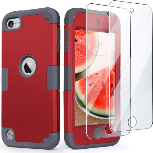 Vista 12 de IDweel - Funda para iPod Touch 7ª/6/5 Gen con 2 protectores de pantalla Negro