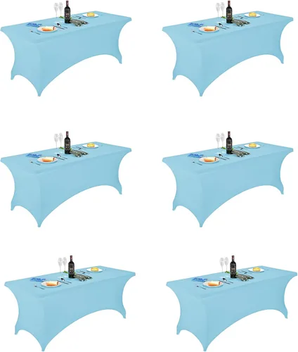 Vista 46 de FORLIFE - Funda de mesa de elastano, mantel ajustado de 4 pies para mesas rectangulares, funda elástica para patio, universal para bodas, banquetes