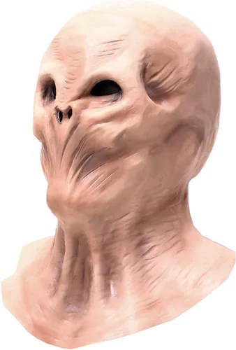 Vista 2 de Máscara de cabeza de alienígena para adultos y niños, disfraz de Halloween, máscara realista de alienígena, de látex, máscara de cabeza completa