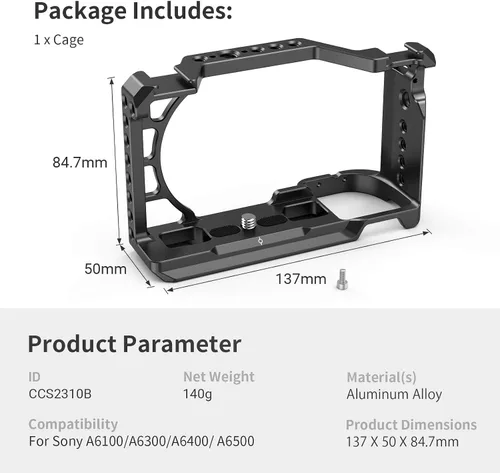 Vista 6 de SMALLRIG Cámara A6400 A6100 jaula para cámara Sony A6400 A6100 - CCS2310