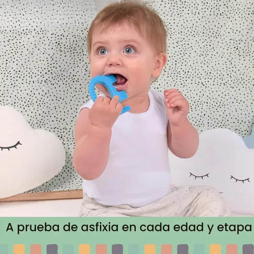 Vista 7 de Juguetes de dentición Baby Elefun para bebés 5X Alivio del dolor Sin retraso 0-6 meses Azul 34-38 Azul