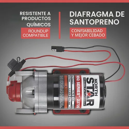 Vista 3 de NorthStar NSQ Bomba pulverizadora bajo demanda de 12 V, 2.2 GPM, puertos