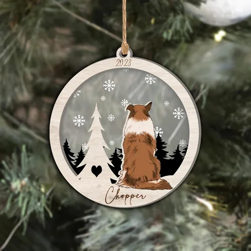 Vista 251 de Nazenti Adorno de Navidad conmemorativo personalizado, regalo personalizado de recuerdo de perro, condolencias por pérdida de mascotas, sabueso