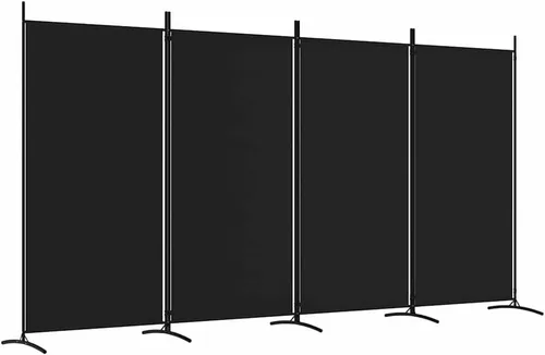 Vista 15 de 6 Panel Folding Room Divider Privacy Screen 204.7x70.9 Black