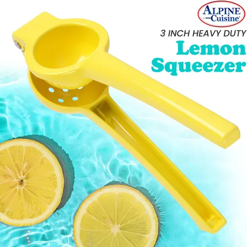 Vista 8 de Alpine Cuisine Exprimidor de limón resistente de 2.95 pulgadas – Exprimidor manual de cítricos de aluminio, prensa manual de cítricos, prensa