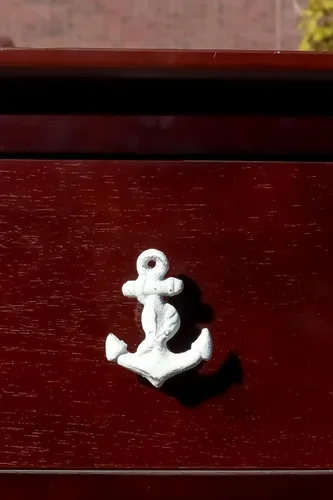 Vista 5 de Ebros Gift Paquete de 6 piezas rústicas envejecidas envejecidas pintadas a mano de hierro fundido náutico marino barco ancla cajón gabinete puerta