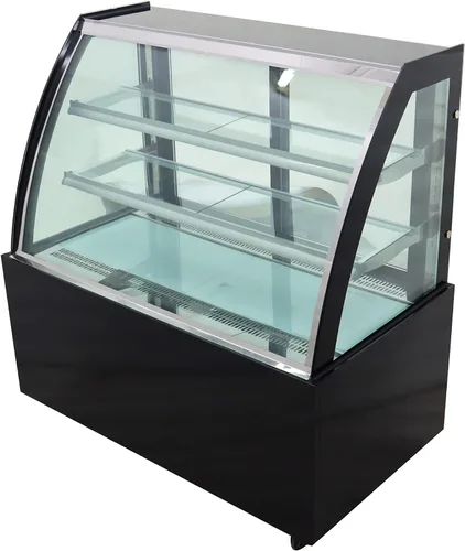 Vista 5 de INTBUYING 220V 46inch vidrio refrigerado pastel escaparate panadería vitrina gabinete piso arco en forma de arco puerta trasera