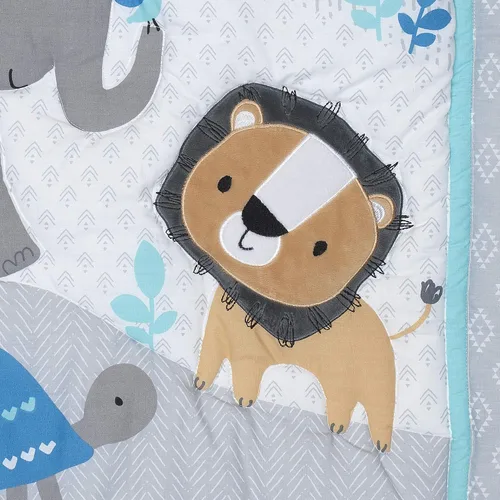 Vista 3 de Bedtime Originals Jungle Fun - Juego de ropa de cama para cuna, 3 piezas, azul/gris (paquete de 1)