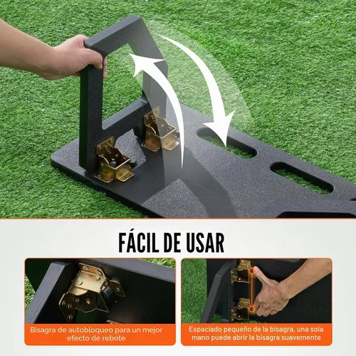 Vista 5 de VEVOR Soccer Rebounder Board, Portable Soccer Wall with 2 Angles Rebound, Foldable HDPE Kickback Rebound Board, Soccer Training Equipment for Kids