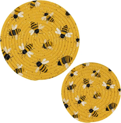 Vista 17 de Naanle Juego de salvamanteles de algodón moderno con diseño de estrellas y bandera de Estados Unidos para el 4 de julio, 2 posavasos redondos