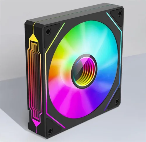 Vista 2 de Jungle Leopard Prism 4 Pro ARGB - Ventilador de carcasa 4 Pro ARGB, efecto de luz RGB de 5 V, 3 pines, sincronización de luz de la placa base, 1000