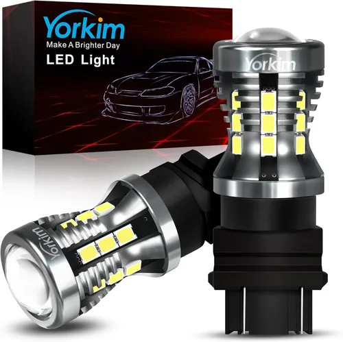 Vista 9 de Yorkim 3157 foco LED 6000K ámbar 2880 lúmenes 3156 foco LED de marcha atrás 3057 LED 4114 foco LED de día 3056 3457 foco LED de repuesto para luz