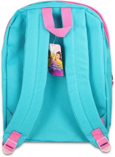 Vista 2 de Disney Princess Ariel Mochila para niños y niñas, mochila de sirena pequeña de 15 pulgadas para niñas, paquete de 4 a 6 calcomanías, bolsa de agua