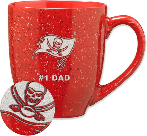 Vista 19 de Rico Industries NFL Football #1 Dad 16 oz Team Color Laser Engraved Ceramic Coffee Mug