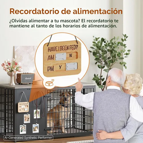 Vista 4 de YATINEY Muebles plegables para perros, jaula para perros con marco de bricolaje, perrera resistente para interiores con ganchos, mesa auxiliar