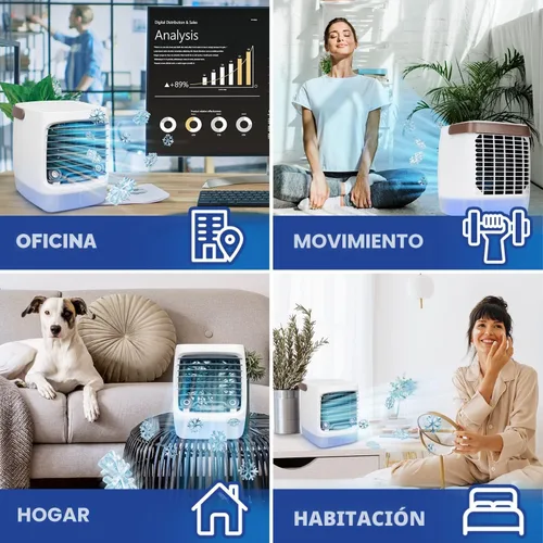 Vista 7 de ChillWell Enfriador de aire evaporativo 2.0 para habitación, mini enfriadores portátiles de pantano de 4 velocidades con humidificador Unidad