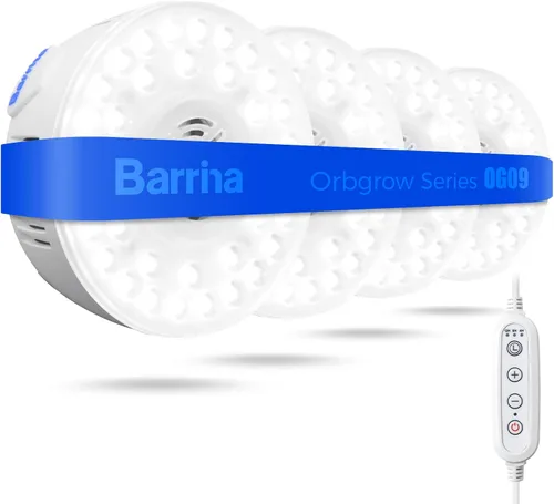 Vista 12 de Barrina Orbgrow OG09 Puck - Luz LED de crecimiento, 5000K 9W (equivalente a 135 vatios), luces de plantas para plantas de interior de espectro
