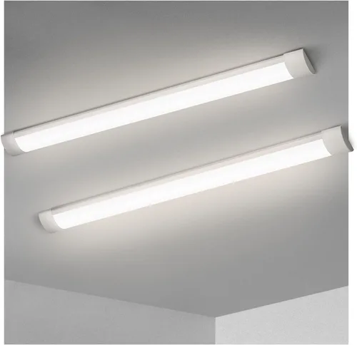 Vista 15 de KILIPOL Luz LED de listón de 2 pies, luces de tubo LED delgadas montadas en superficie de techo, 20 W 4000 K blanco neutro para oficina, tienda, 2
