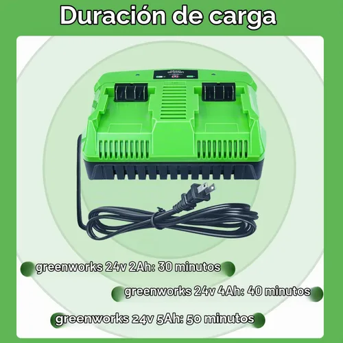 Vista 6 de DTK Reemplazo de doble puerto de carga rápida para batería de cargador de 24 V Greenworks