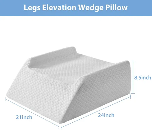 Vista 6 de Almohada de elevación de piernas para la circulación sanguínea después de la cirugía y la hinchazón, almohada de cuña para el alivio del dolor