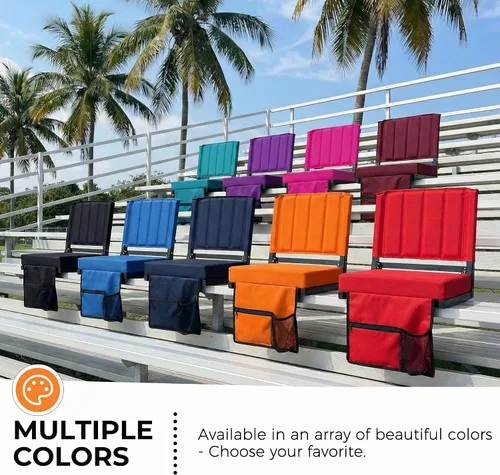 Vista 8 de SPORT BEATS Stadium Seats with Back Support Bleacher Chairs with Back and Cushion Thick Padded Bleacher Seats Includes Shoulder Strap