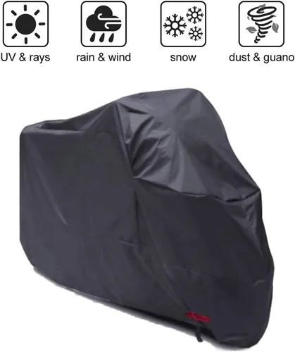 Vista 6 de Funda impermeable para motocicleta, almacenamiento al aire libre, para todo tipo de clima, cubierta de motocicleta para interiores, a prueba