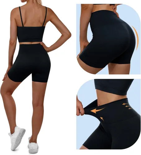 Vista 5 de Sportneer Workout Sets Two Piece Outfits for Women, Gym Yoga Shorts Sets High Waist Women's Tracksuit Active Wear