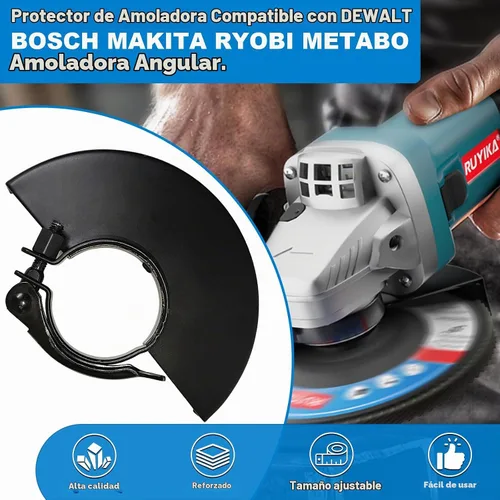 Vista 6 de Protector de amoladora angular de 5 pulgadas y 125mm para amoladora Dewalt 4 1/2 397661-01 de metal ajustable cubierta protectora de repuesto