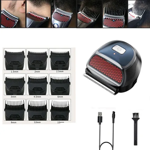 Vista 7 de SUYOOULIN Cortadora de pelo, kit de corte de pelo automático para hombres, autoaseo recargable, corte de pelo profesional con 9 peines limitados