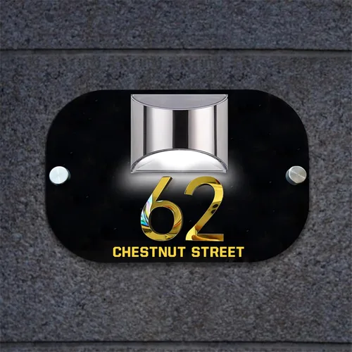 Vista 15 de Placa solar personalizada con números de casa, placa LED moderna para puerta, letrero acrílico para casa de jardín, montaje en la pared para casa